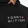 Bluza Tommy Hilfiger męska czarna z kapturem bawełniana duże logo
